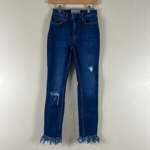 Free People Distressed Crop Skinny Jeans
